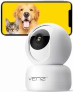 VENZ Indoor Camera,1080P Home Security Camera,360° PTZ Baby Monitor with Camera and Audio,2.4G WiFi Pet Dog Camera with Phone App,Smart Inside Cameras for House