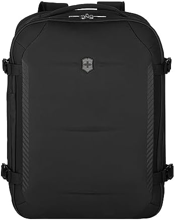 Victorinox Crosslight Boarding Bag - Lightweight Travel Backpack with Padded Laptop Compartment - Travel Bag for Traveling Essentials - Travel Accessories Bag Made from Recycled Bottles - Black