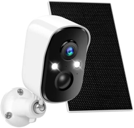 Viseefocu Solar Security Cameras Wireless Outdoor for Home Security, Two Spotlights, 1080P Color Night Vision Battery Powered Camera with 2.4GHz WiFi, PIR, Two-Way Talk, IP66, Cloud/SD