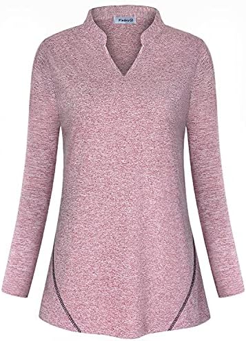 Vldnery Womens Golf Shirt Moisture Wicking V Neck Athletic Loose Yoga Workout Polo Shirt