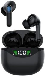 WERDEDE Wireless Earbuds Bluetooth V5.3 Noise Canceling Headphones 50H Playback with LED Display Charging Case Earphones IPX5 Waterproof Deep Bass Stereo Ear Buds with Mic for Android/iOS Phones