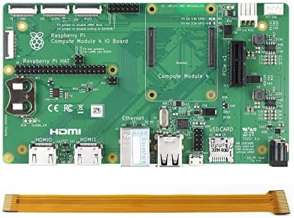 Waveshare Compute Module 4 IO Board Pack with RPi Zero V1.3 Camera Cable 15 CM (No WiFi) Compatible with Raspberry Pi Compute Module 4