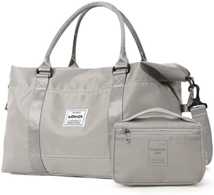 Weekender Bags for Women,Carry on Bag,Overnight Bag with Trolley Sleeve,Sports Tote Gym Bag,Travel bag for Women,Brown