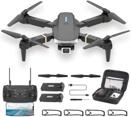 Wipkviey Drone with Camera for Adults, 1080P HD FPV Drone for Kids, T27 Foldable RC Drone with 3D Flips/Altitude Hold/Gesture Selfie/Waypoint Flight, 2 Batteries and Case, Gifts for Boys/Girls Beginners