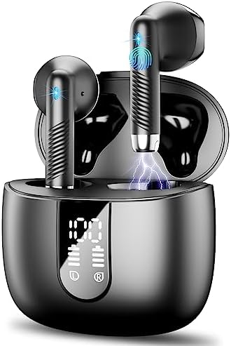 Wireless Earbud Bluetooth 5.3 Headphones with Clear Sound, 40H Playtime, Sport Earbud Touch Control with LED Digital Display, IP7 Waterproof Bluetooth Earphones Built-in Mic for Android iOS Workout
