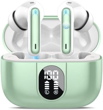Wireless Earbuds, 2023 Bluetooth Headphones 5.3 HiFi Stereo Earphones, 40H Playtime in-Ear Earbud, Bluetooth Earbud with LED Power Display, IP7 Waterproof Earphones Sport Headset for Android iOS