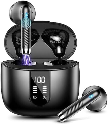 Wireless Earbuds Bluetooth 5.3 Headphones 56H Playtime Bluetooth Earbuds with LED Display Charging Case Deep Bass Noise Cancelling Ear buds With ENC Mic Earphones in Ear IP7 Waterproof for Android iOS
