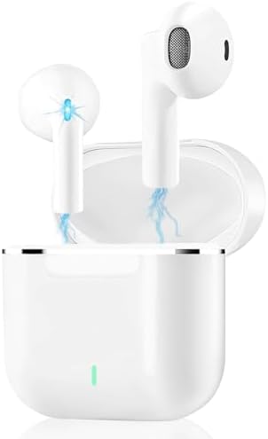 Wireless Earbuds Bluetooth 5.3 Headphones with Charging Case HiFi Stereo Sound in-Ear Earphones Built-in Mic IPX7 Waterproof Touch Control Ear Bud Auto Pairing Noise Cancelling Headset for iOS/Android