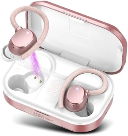 Wireless Earbuds Bluetooth Headphones 120hrs Playtime HiFi Stereo Wireless Headphones with HD Mic Deep Bass Wireless Earphones with Dual LED Display USB-C IP7 Waterproof Earbuds for Running Sports