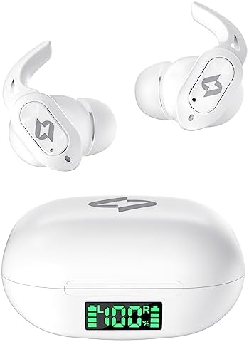 Wireless Earbuds Bluetooth Headphones with Wireless Charging Case 32H Playback LED Display in Ear Earphones Waterproof Ear buds Built in Mic Stereo Bass for iPhone Samsung Android Sport Workout Gym TV