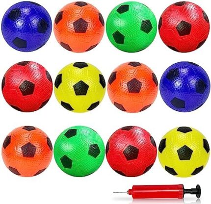 Ynanimery 12 Pack Mini Soccer Balls for Kids, Inflatable Mini Soccer Balls for Indoor Outdoor Games, Small Soccer Balls for Pool Beach Garden Sports Game Party Supplies