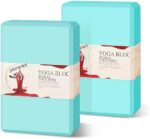 Yoga Blocks 2 Pack - Premium EVA Foam for Yoga, Pilates, Meditation, and Stretching - Non-Slip Lightweight Durable Bricks for Improving Poses and Balance