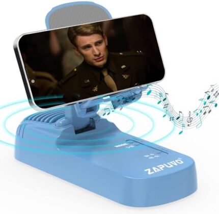 ZAPUVO Cell Phone Stand with Wireless Bluetooth Speaker, Men Gifts for Dad Christmas Xmas from Daughter Son Kids, Gifts for Husband Anniversary Birthday, Cool Stocking Stuffers Tech Gadgets for Him