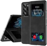ZIRIA Smartphone Flip Cases Compatible with Oppo Find N Case,Leather Folio Flip Magnetic Slim Phone Cover Case Drop Protection Shockproof Protective Cover with Kickstand Flip Cases (Color : Black)