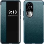 ZORSOME for Oppo Reno 10 Pro+ Smart Clear View Cover,Ultra Slim Leather Flip Protective Cover for Oppo Reno 10 Pro+,Green