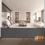 bedmoimo 120 Inch Extra Wide Baby Gate for Large Opening Retractable Baby Gates for Doorway Extra Long Dog Gate for The House Outdoor Large Pet Gates for Dog Indoor and Outdoor Mesh Child Gate, Grey
