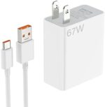 for Xiaomi Charger 67W Mi Turbo Fast Wall Charger Quick Charge for Xiaomi 14 13 12 12t 12s Pro Lite Redmi Note K60 K50 11 11s 12 Pro Plus Poco F5 X5 F4 X4 Gt Black Shark 4 5 Pro 3.3ft 6A Type C Cable