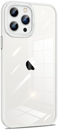 iPhone 15 Plus Case White Clear Silicone with Protective Metallic Frame Around Cameras Shockproof Skidproof Ultra Slim Phone Cover for iphone15 Plus