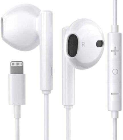 iPhone EarPods with Lightning Connector, iPhone Earphones Wired Headphones with Microphone and Volume Control,Noise Cancellation Headsets Compatible iPhone 14/14Pro/12/12Pro/13Pro/11/XS Max/XR/XS/X/SE