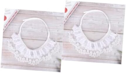 minkissy 2pcs Pets Neckerchief Baby Bib Baby Head Wrap Baby Turban Baby Hijab Infant Bibs Lace Scarf Kitten