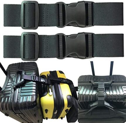monochef 2pcs Two Add a Bag Luggage Set Strap Luggage Suitcase Adjustable Belt Travel Accessories Travel Attachment - Connect Your 3 luggages For Passenger Car