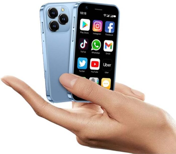 roiesvry XS16 3.0 inch Mini Smartphone 4G LTE Android 10 Quad Core 2000mAh Type-C Dual SIM Small Mobile Phone (Blue, 2GB RAM 16GB ROM)