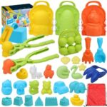 skirtoy Winter Snow Toys, 35pcs Kids Outdoor Toys Snowball Maker Toys with Storage Bag, Unicorn Snowball Kids, Snowman Toys, Winter Sports Toys, Boys Girls Best Gift Christmas for Ages 3 4 5 6+