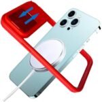 teroxa Compatible for iPhone 15 Pro Max Bumper Case, No Back Cover Design with Camera Lens Protection Compatible Magsafe Wireless Charger Excellent Heat Dissipation (Red)