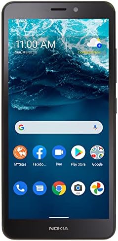 total wireless Nokia C100 4G LTE Prepaid Smartphone (Locked) - 32GB - Black - Sim Card Included - CDMA