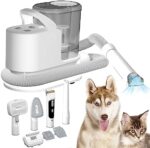 whall Pet Grooming Vacuum Suction 99% Hair,Low Noise and 3 Mode Suction Dog Grooming Clipper with 2.3L Dust Cup,5 in 1 Dog Grooming Kit Tools, Grey
