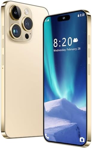 xixaomiro i14Pro 5G Cell Phone, Unlocked Android Smartphone, 8GB+512GB, 6.8'' FHD LCD Display Screen, 13MP+48MP Camera, 5000mAh Long Battery Life, Dual Sim Card,1TB Expandable Storage (Golden)