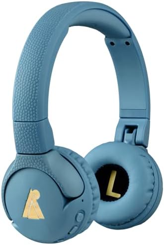 POGS Kids Bluetooth Wireless Headphones | The Gecko | Foldable and Durable Headphones for Kids 3+ with Volume Control, Microphone, Volume Limiter 85 dB | Music-Sharing Function (Bluetooth) (Blue)