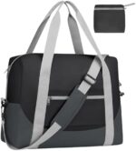 Cambond Carry on Bags for Airlines - 18x14x8 Personal Item Bag for Airlines Spirit, Underseat Foldable Travel Duffel Bags for Traveling Luggage Spare Extra Bag Duffle Bag with Shoulder Strap, Black