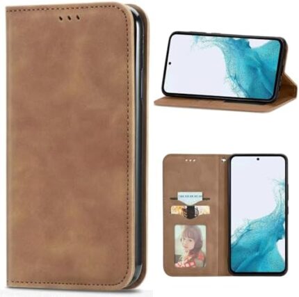 Compatible with Infinix Hot 10 Case,PU Leather Card Holder,Compatible with Infinix Hot 10 X682 Magnetic Closure Flip Stand Wallet Cover Brown