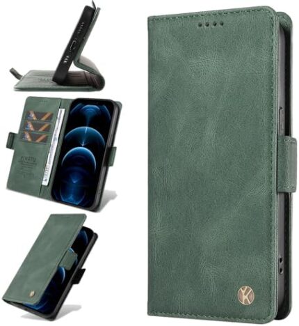 Compatible with Oppo A1 Pro 5G Cover,Compatible with Oppo Reno8 T 5G PU Leather Card Slot Magnetic Closure Flip Stand Wallet Cover Green