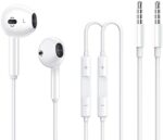 2 Pack Apple Earbuds [Apple MFi Certified] Headphones Earphones with 3.5mm Wired in Ear Headphone Plug(Built-in Microphone & Volume Control) Compatible with iPhone,iPad,iPod,PC,MP3/4,Android -White