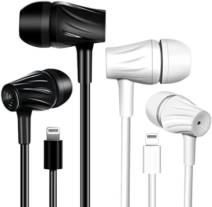2 Pack-Headphones Wired Earbuds-Earphones Built-in Microphone & Volume Control. Compatible with All iPhone 13/12/11 Pro Max/Xs Max/XR/X/7/8 Plus