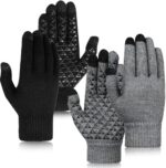 2 pack Winter Gloves Touchscreen Gloves for Men Women, Warm Glove Anti-Slip with Thermal soft Knit Lining
