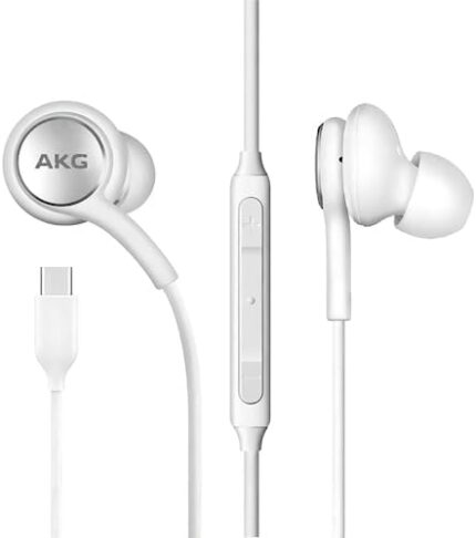 2024 New Stereo Headphones for Samsung Galaxy S23 Ultra Galaxy S22 Ultra S21 Ultra S20 Ultra, Galaxy Note 10+ - Designed by AKG - with Microphone and Volume Remote Control Type-C Connector - White