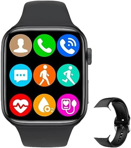 321OU Smart Watch for Men Women Kids Compatible Android Phones, Bluetooth Smartwatch 2.19" Touchscreen Fiteness Tracker with Call Heart Rate Blood Oxygen Sleep Monitor Pedometer & 2 Bands (Black)