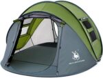4 Person Easy Pop Up Tent,9.5’X6.6’X52'',Waterproof, Automatic Setup,2 Doors-Instant Family Tents for Camping, Hiking & Traveling