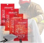 430g/thickened Fire Blanket for Kitchen Emergency Fire Blankets for Home Blanket Fire Extinguisher Fire Safety Blanket for Home Fire Prevention Fire Proof Blankets Fiberglass Welding Blanket 40”x40”*4