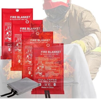 430g/thickened Fire Blanket for Kitchen Emergency Fire Blankets for Home Blanket Fire Extinguisher Fire Safety Blanket for Home Fire Prevention Fire Proof Blankets Fiberglass Welding Blanket 40”x40”*4