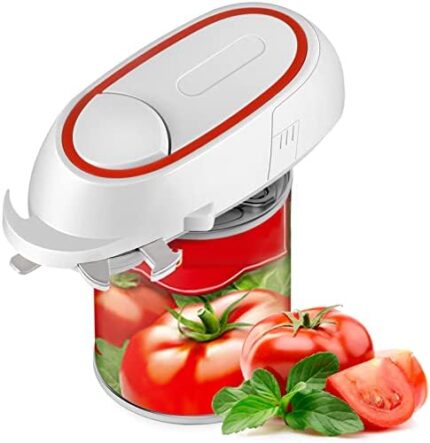 5-in-1 Can Opener Electric Multifunctional Automatic Kitchen Can Opener with Smooth Edges Safe Battery Operated Operation Kitchen Gadget Gift for Chefs, Housewives and Senior with Arthritis
