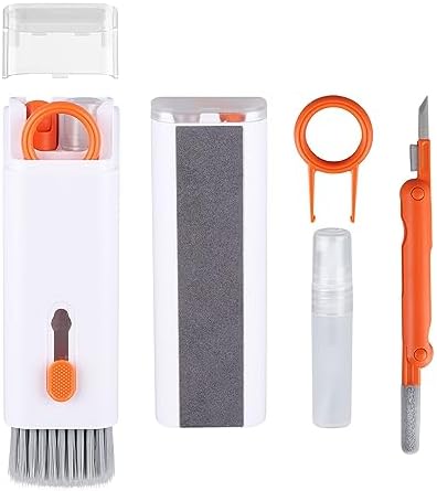 7-in-1 Electronic Cleaner Kit,Keyboard Cleaner,Laptop Cleaner Kit for Monitor, Cell Phone, Bluetooth,Headset, Lego, Airpods, Laptop Camera Lens (Orange)