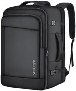 AKJENUS Carry On Backpack Flight Approved, 40L-50L Travel Backpack, Expandable Extra Large, Lightweight Waterproof Business Overnight Daypack Weekender Bag Fit 17 Inch Laptops, Gifts for Men Women