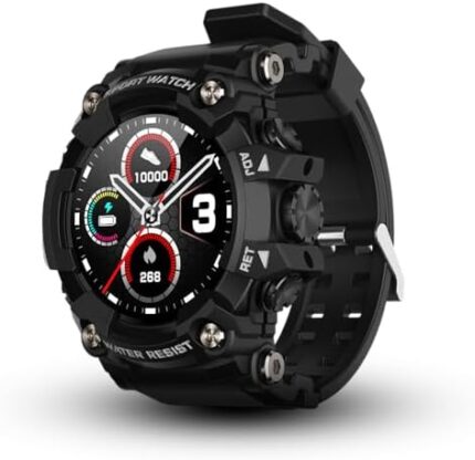 ALPHAGEAR Delta Smartwatch for iPhone & Android, Rugged Smart Watch, Shockproof, Wellness Tracker with 1.45" HD Screen, 21 Days Battery, Heart Rate, IP68 (2xScreen Protector Included)