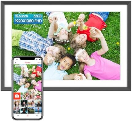 ARZOPA Digital Picture Frame 15.6" Large WiFi Digital Electronic Photo Frame with 32GB Storage, 1920x1080 FHD Touch Screen, Auto-Rotate, Share Photos or Videos Instantly via Frameo