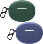 Accdeny Compatible for Oppo Enco X2 Headphone Case, [Supports Wireless Charging] [Shockproof Protective Case] Silicone Headphone Case (Blue-Green)