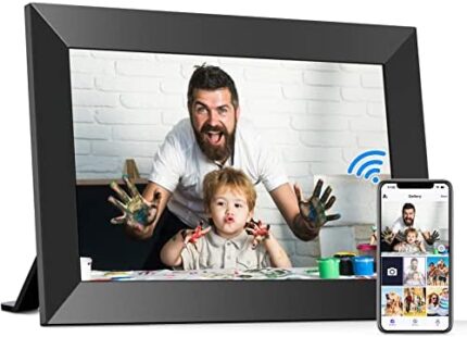 BIGASUO 10.1 Inch WiFi Digital Picture Frame, IPS HD Touch Screen Cloud Smart Photo Frames with Built-in 16GB Memory, Wall Mountable, Auto-Rotate, Share Photos Instantly from Anywhere-Great Gift